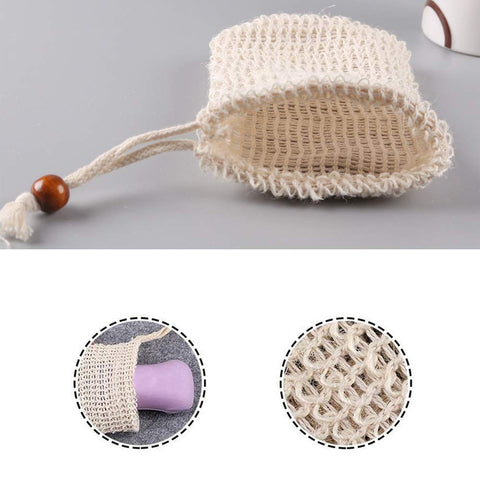 Desenda 2 PCS Natural Safe and Durable Sisal Fiber Soap Bags, Soap Holders Shampoo Bars Saver Pouches for Foaming and Drying Soap Shower Bath