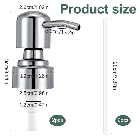 2 Pack Silver Replacement Pump for Soap Dispenser