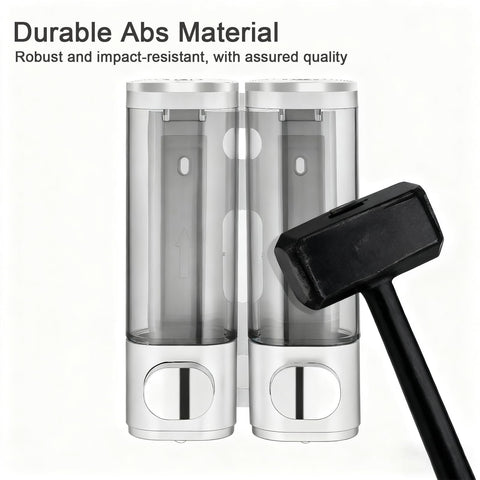 Double 250ML Soap Dispenser - Easy to Refill,Bathroom Wall Mounted Shower Gel Dispenser,Soap Dispenser Bathroom for Home Hotel Restaurant,Dispenser