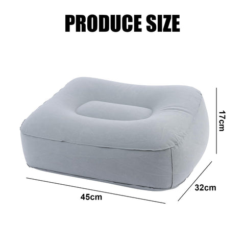 Inflatable Foot Rest for Travel 2 Pack, Inflatable Foot Rest Pillow for Car Office Home (Grey)