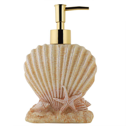 300ml Hotel Soap Gel Liquid Lotion Hand Press Bottle,Resin Material, Electroplating Press Head, Shell Shape Design for Bathroom