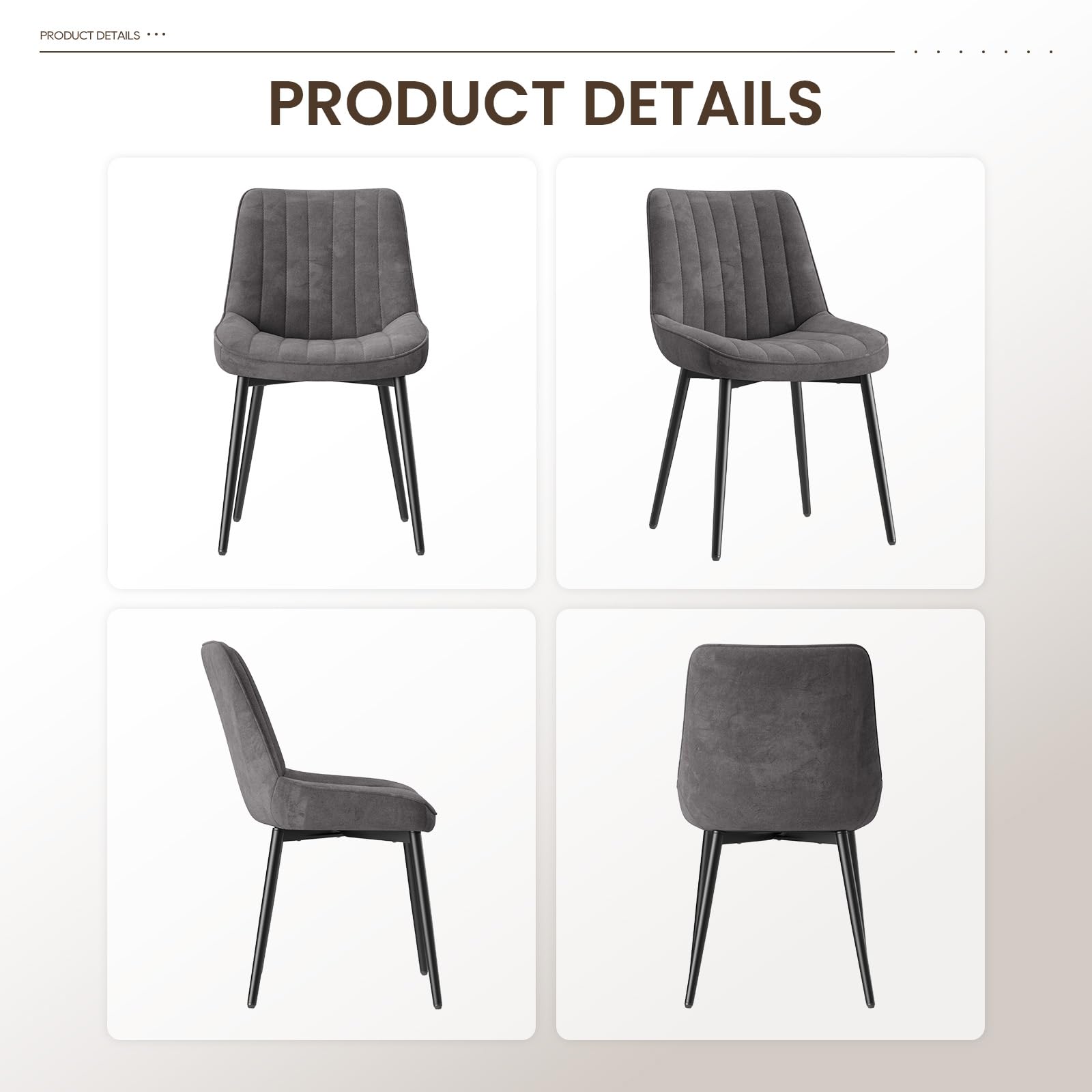 COLAMY Velvet Dining Chairs Set of 2, Velvet Chairs for Dining Room with Metal Legs and Thick Seat Cushion