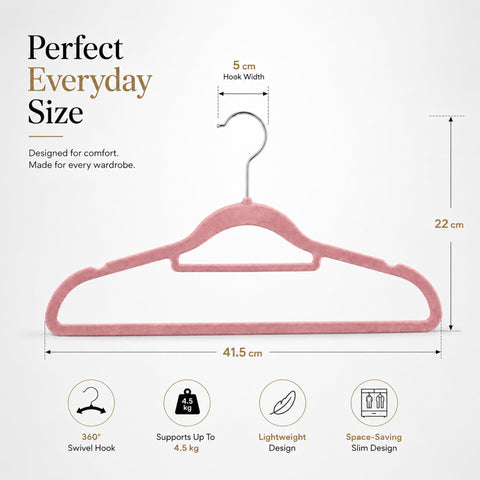 Housezy Coat Hangers, 20 Pack, Non-Slip Velvet Hangers for Clothes with Tie Bar & 360° Rotating Hook, Strong & Durable