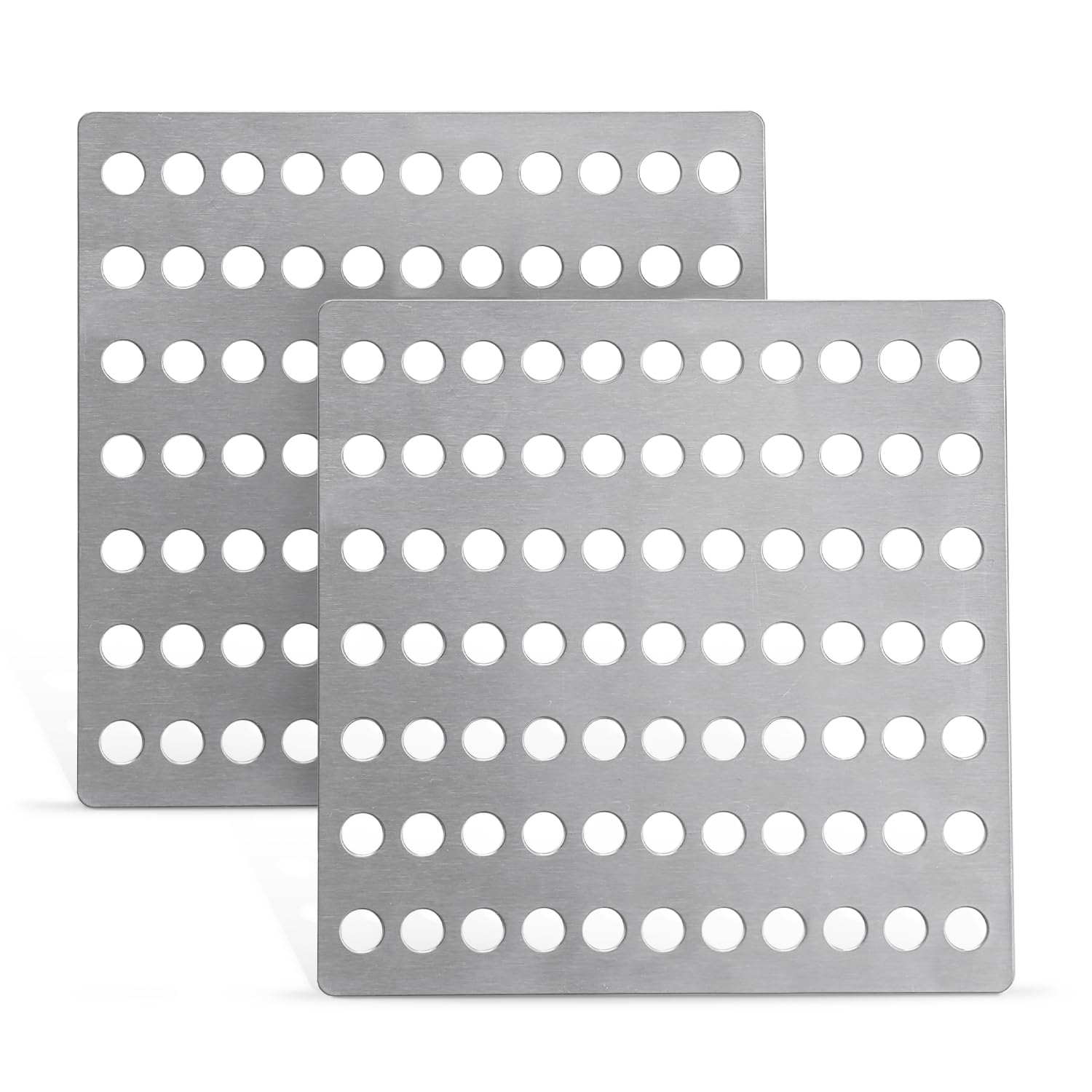 Steel Drain Cover 15 X 15cm - Pack of 2 Rustproof Swirl Drain Covers Outdoor & Indoor - Durable Mesh Drainage Covers Suitable as Shower Drain Cover
