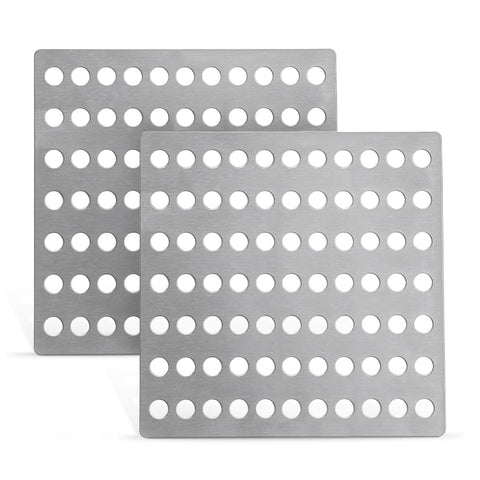 Steel Drain Cover 15 X 15cm - Pack of 2 Rustproof Swirl Drain Covers Outdoor & Indoor - Durable Mesh Drainage Covers Suitable as Shower Drain Cover