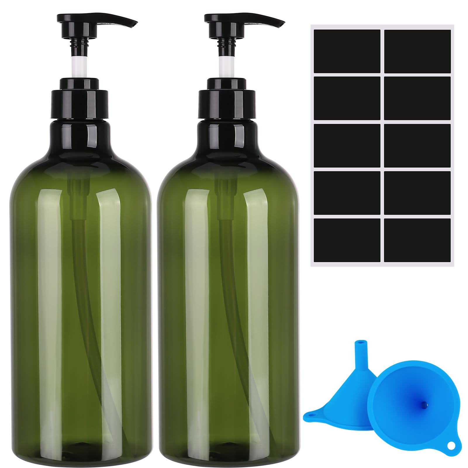 Invalidism 2Pcs Pump Bottle Dispenser 1000ML Refillable Press Pump Bottles