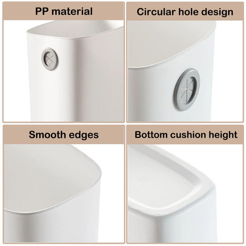 Chiziyixin 10L Open Top Bathroom Bin, Reusable Slim Bedroom Bin, Small Narrow Trash Can Plastic Garbage Container Wastebasket for Bathroom, Bedroom