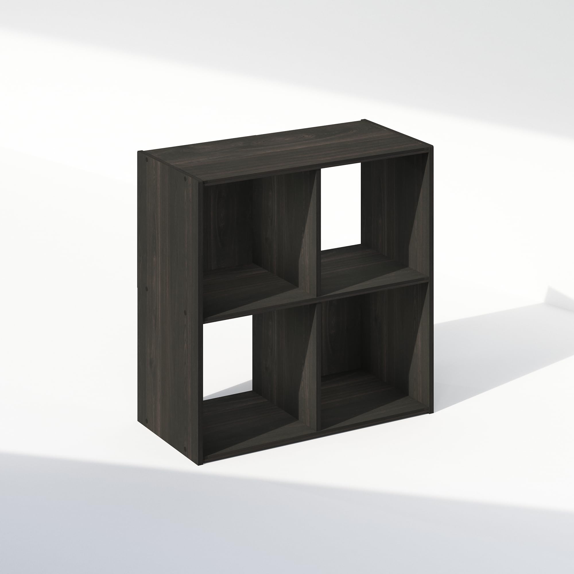 Furinno PELLI Book Shelf, 4-Cube Bookshelf, Cube Storage Organizer Bookcase, 11.7 x 23.7 x 23.8, for Living Room, Bedroom, Home Office, Espresso
