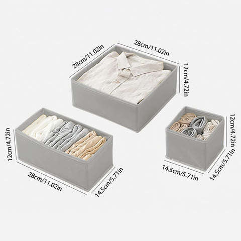 Braozaiw Drawer Organisers, Drawer divider, Storage Dividers Set, Foldable Fabric Organisers for Clothes, Underwear, Socks, Clothes Organiser