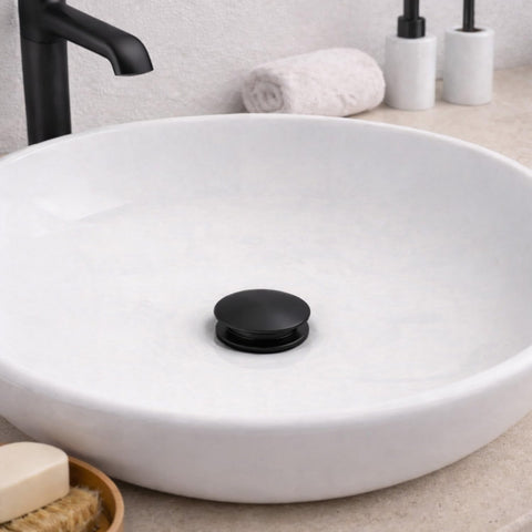 Go Bathrooms Black Basin Waste Unslotted Sink Plug Click Clack Mechanism Pop Up Push Down Design Matt Black Replacement Bathroom Sink Plug For Basins