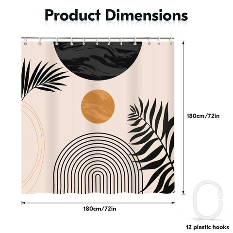 Rohxyzo Abstract Geometric Boho Shower Curtain 180 x 180 cm, Polyester Fabric Shower Curtains for Bathroom Wet Room