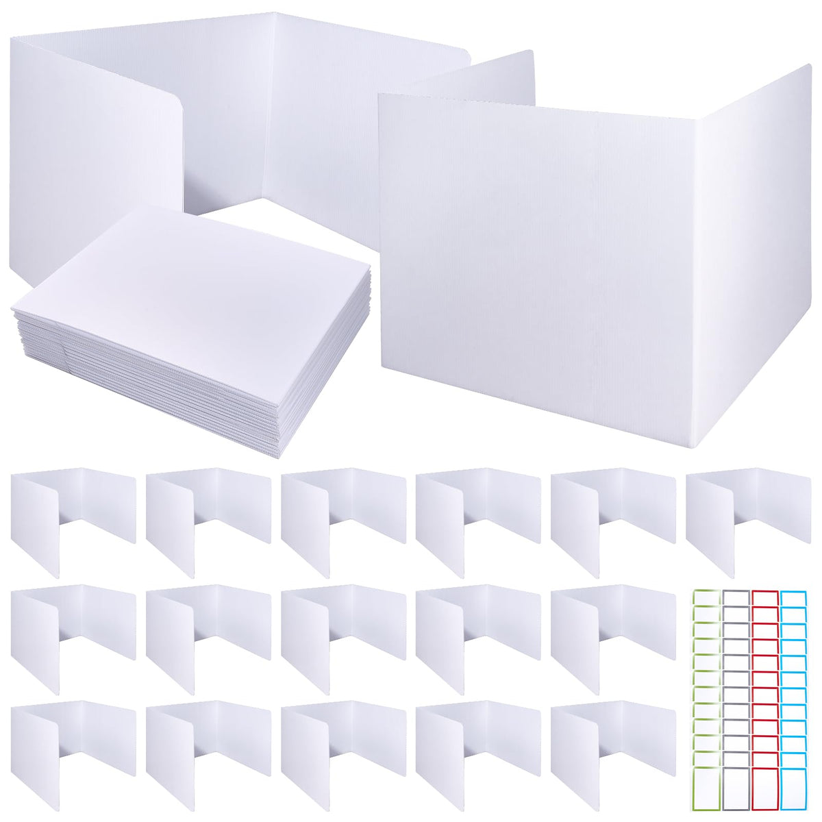 Novelfun 16PCS White Desk Dividers for Students Portable Privacy Shields