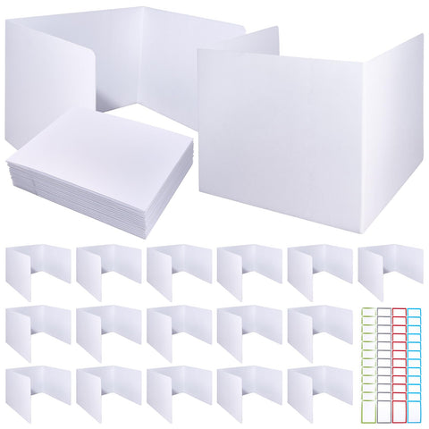 Novelfun 16PCS White Desk Dividers for Students Portable Privacy Shields