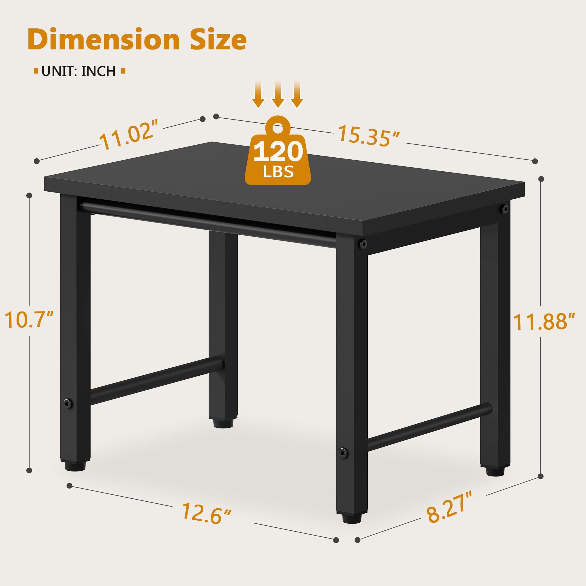 Gewudraw Desktop Printer Stand, Desk Shelf for Home Office, 39 x 28 x 30 CM