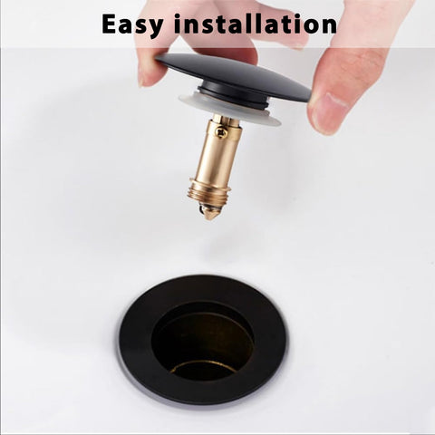 1 Pcs Basin Waste Sink Plug Cap, 66mm Matte Black Pop Up Plug for Bathroom or Kitchen