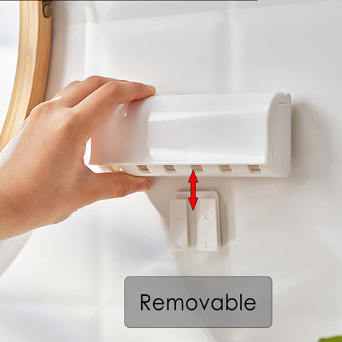 Linkidea 6 Slots Toothbrush Holder Wall Mounted, 2 Pack RV Organizer Hanger with Cover