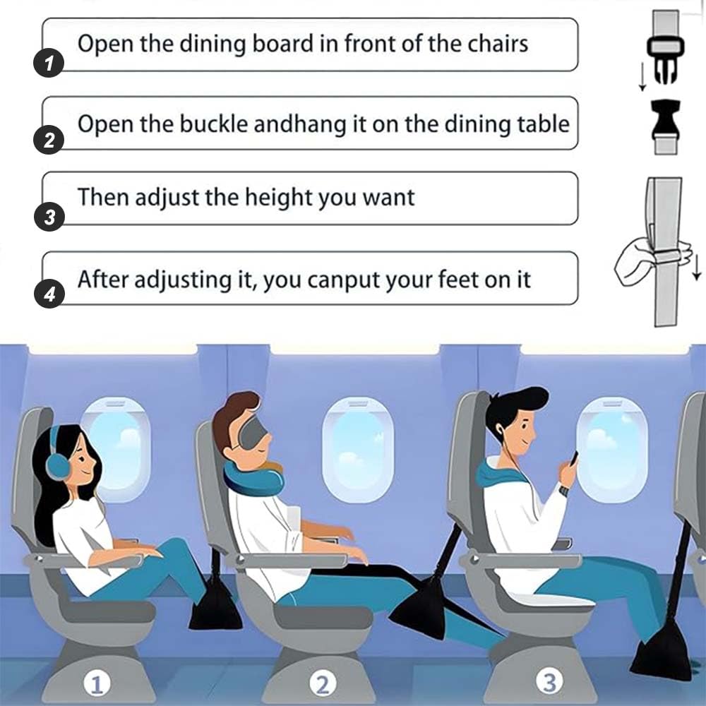 Foot Hammock for Flight, Airplane Essentials, Plane Essentials Pink