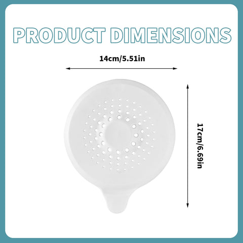 2 Pack Silicone Shower Drain Hair Catcher with Strong Suction Cup