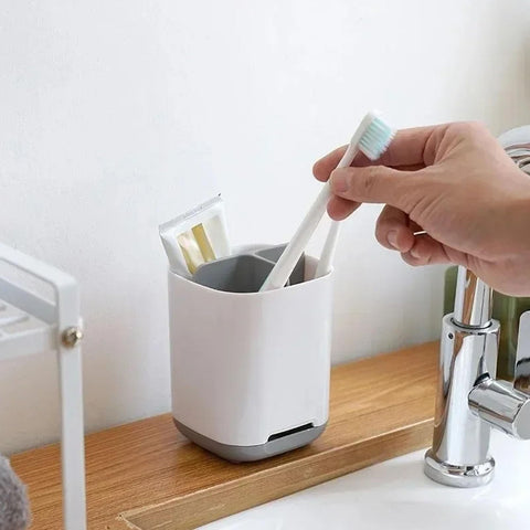 Toothbrush Holder, 3 Slots Toothbrush Organizer with Drainage Holes