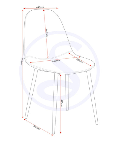 Seconique Athens Dining Chair Set of 2 in Grey Pu