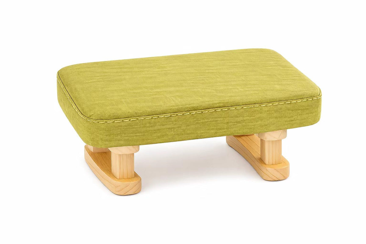 Small Footstool Ottoman, Removable Cover Fabric Foot Stool Rest with Wooden Legs and Non-Slip Soft Padding, Modern Footstools Step for Couch, Desk