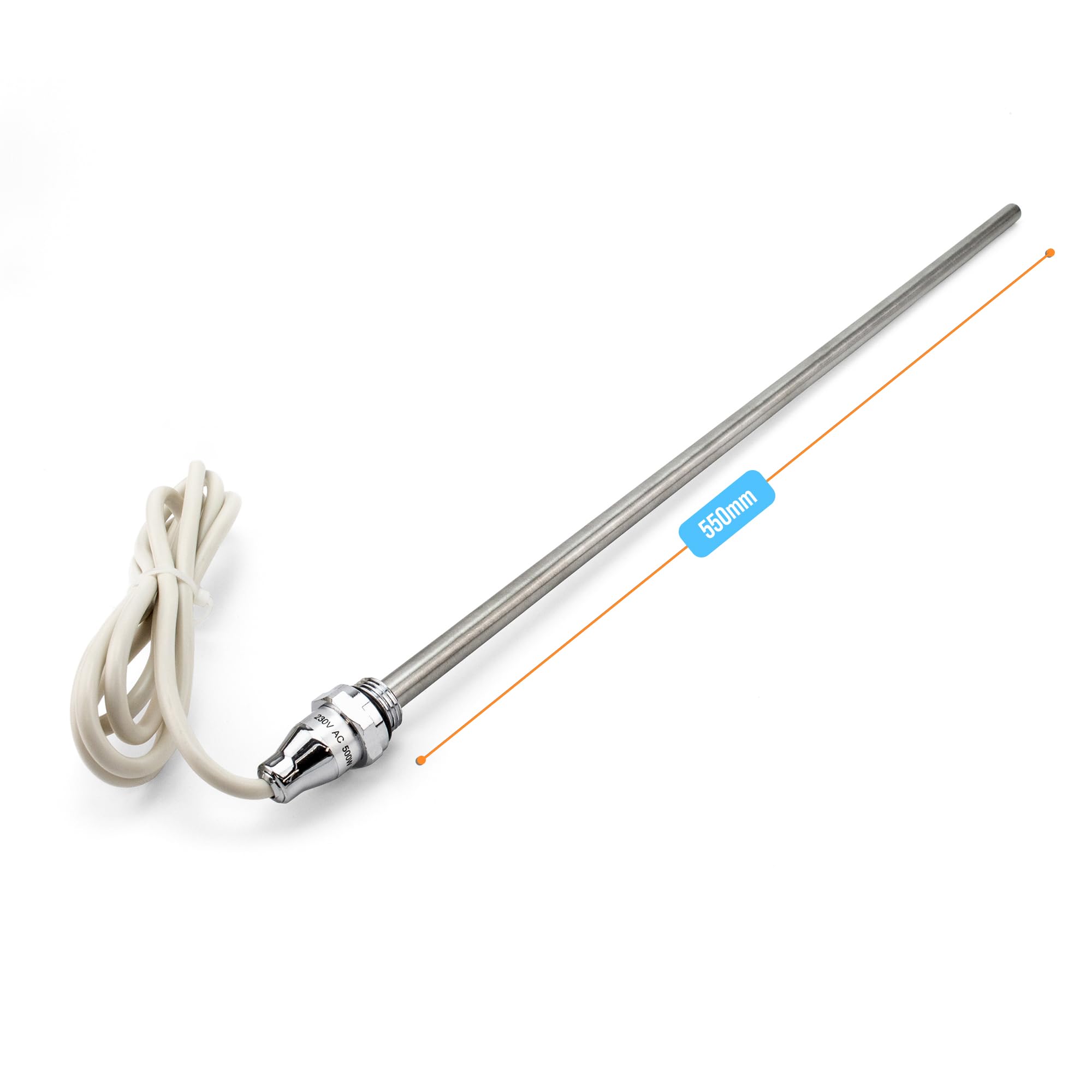 Kudos-Trading Heated Towel Rail Replacement Element 150W 200W 300W 400W 500W 600W 800W IPX4 Waterproof Fast Heating Compatible with Most Rails Easy