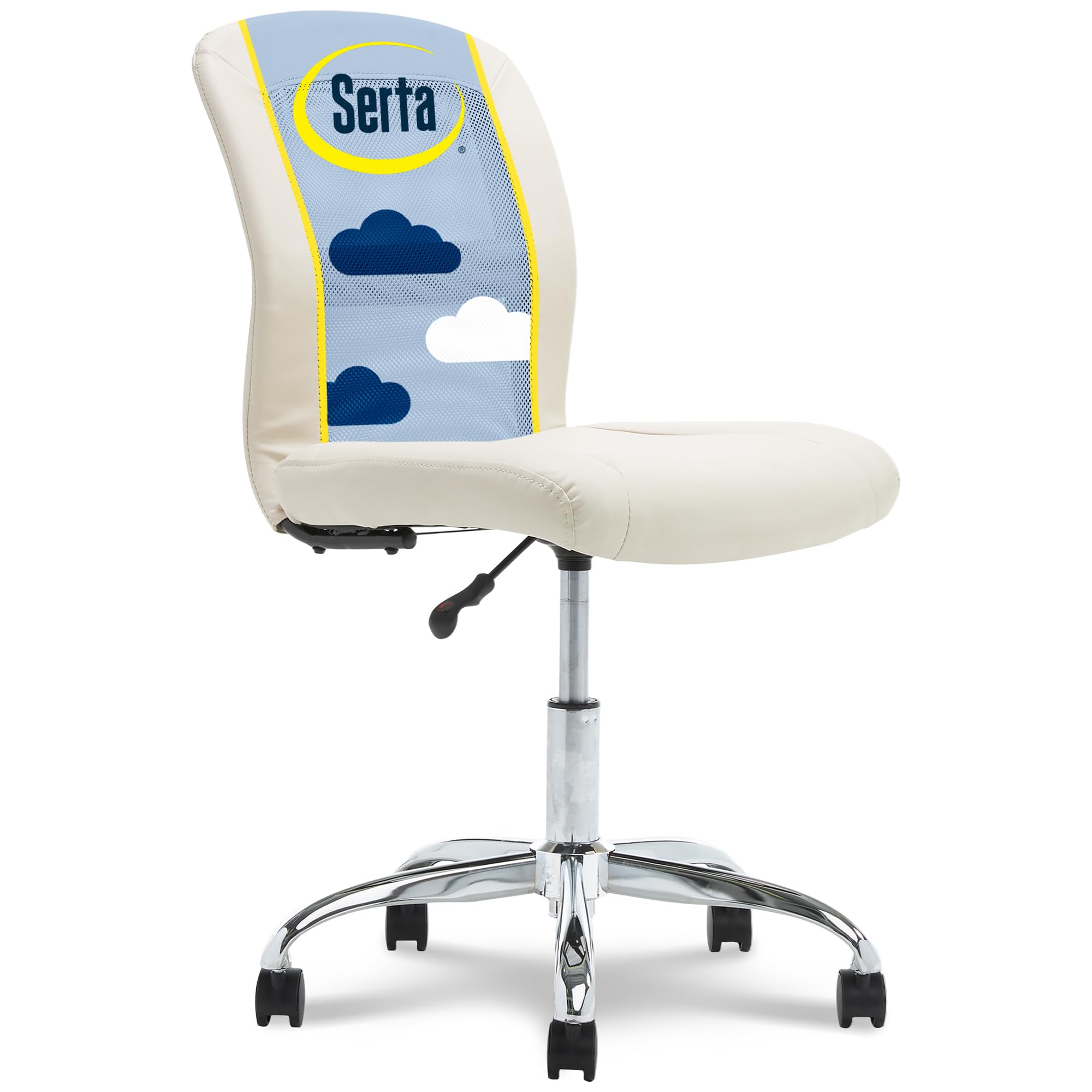Serta Essentials Computer Chair, Inspiration Cream Faux Leather and Mesh