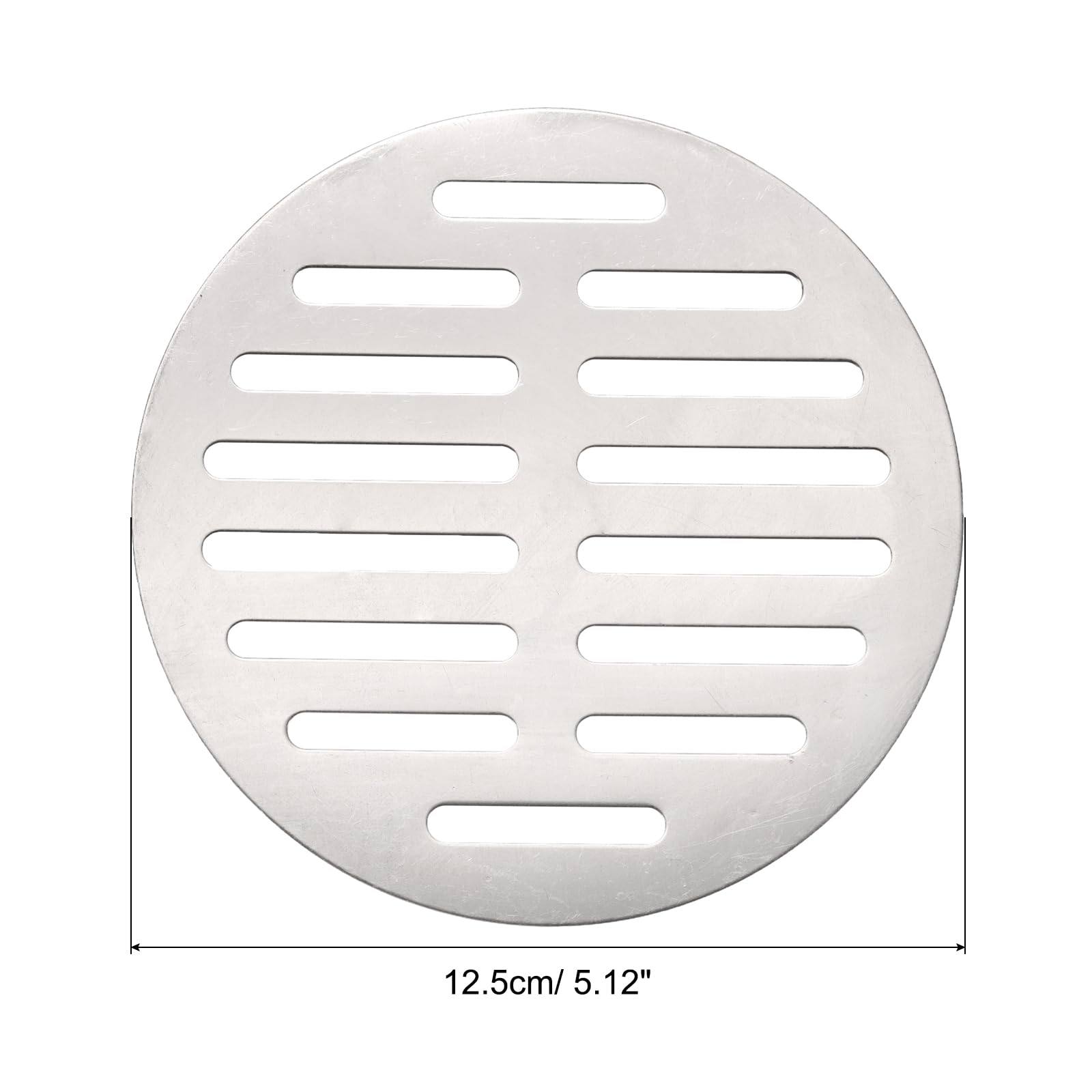 sourcing map 4pcs Round Floor Drain Cover, 4.9" Stainless Steel Shower Drain Grate Drain Protection Cover for Furniture Repair Bathroom Kitchen