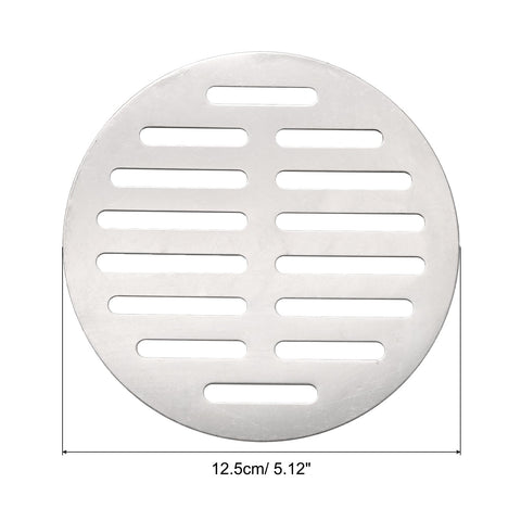 sourcing map 4pcs Round Floor Drain Cover, 4.9" Stainless Steel Shower Drain Grate Drain Protection Cover for Furniture Repair Bathroom Kitchen