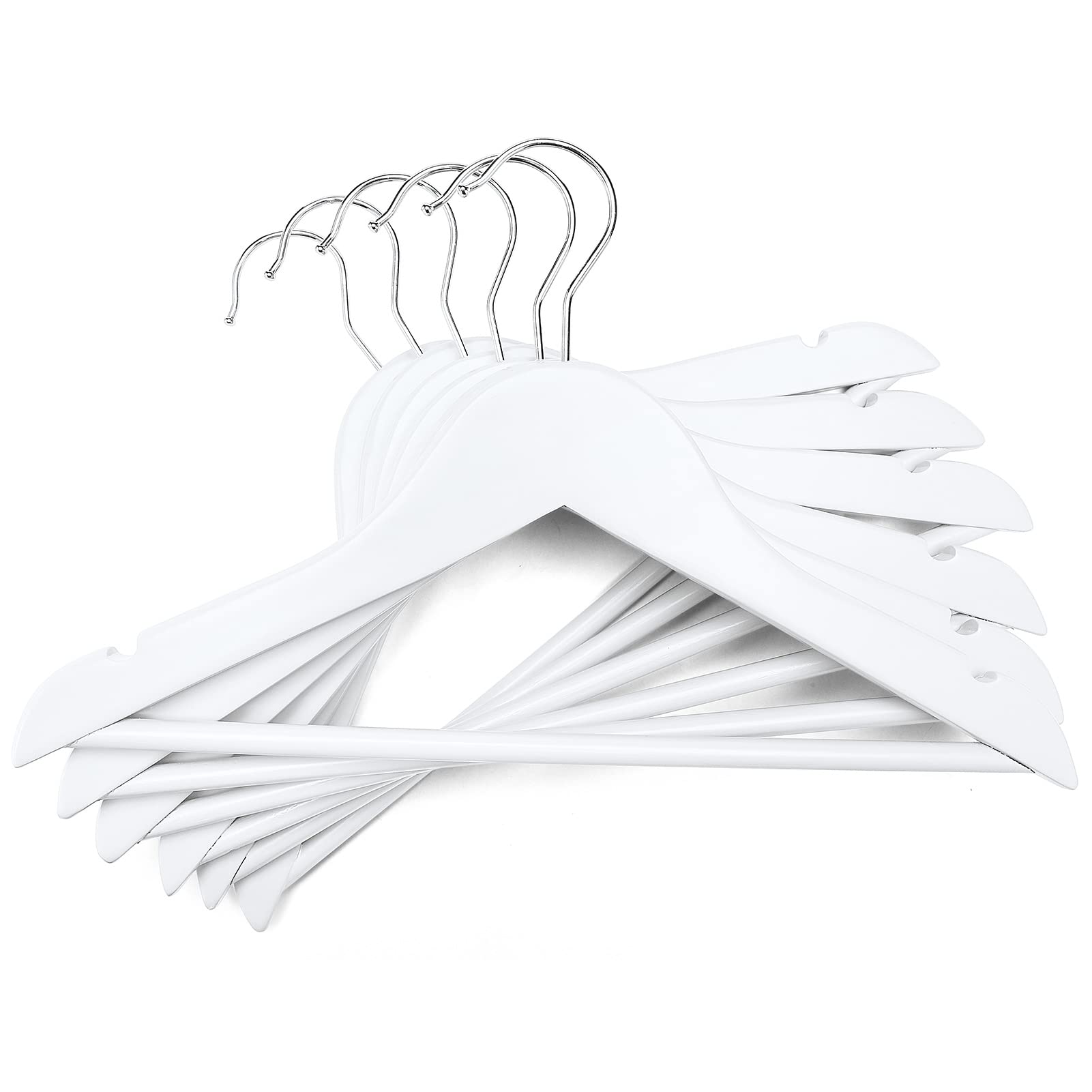 HOUSE DAY Childrens Wooden Kids Hangers, Baby Nursery White Wood Hangers