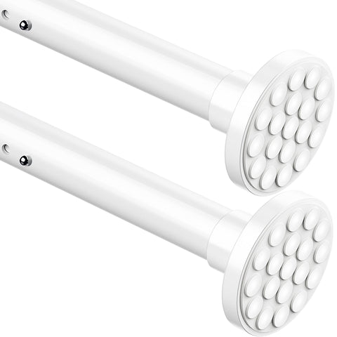 2PCS Curtain Pole No Drill Extendable Shower Curtain Rail Extra Long Shower Rail Anti-Slip Curtain Rod for Living Room,Bedroom