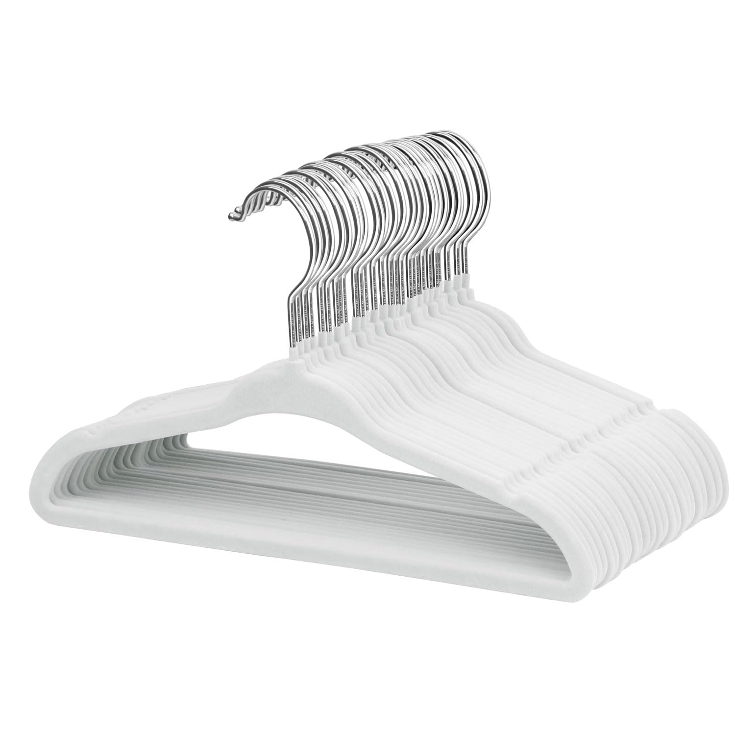 ManGotree 11" Baby Velvet Hangers Non-Slip Kids Hangers 30 Pack White