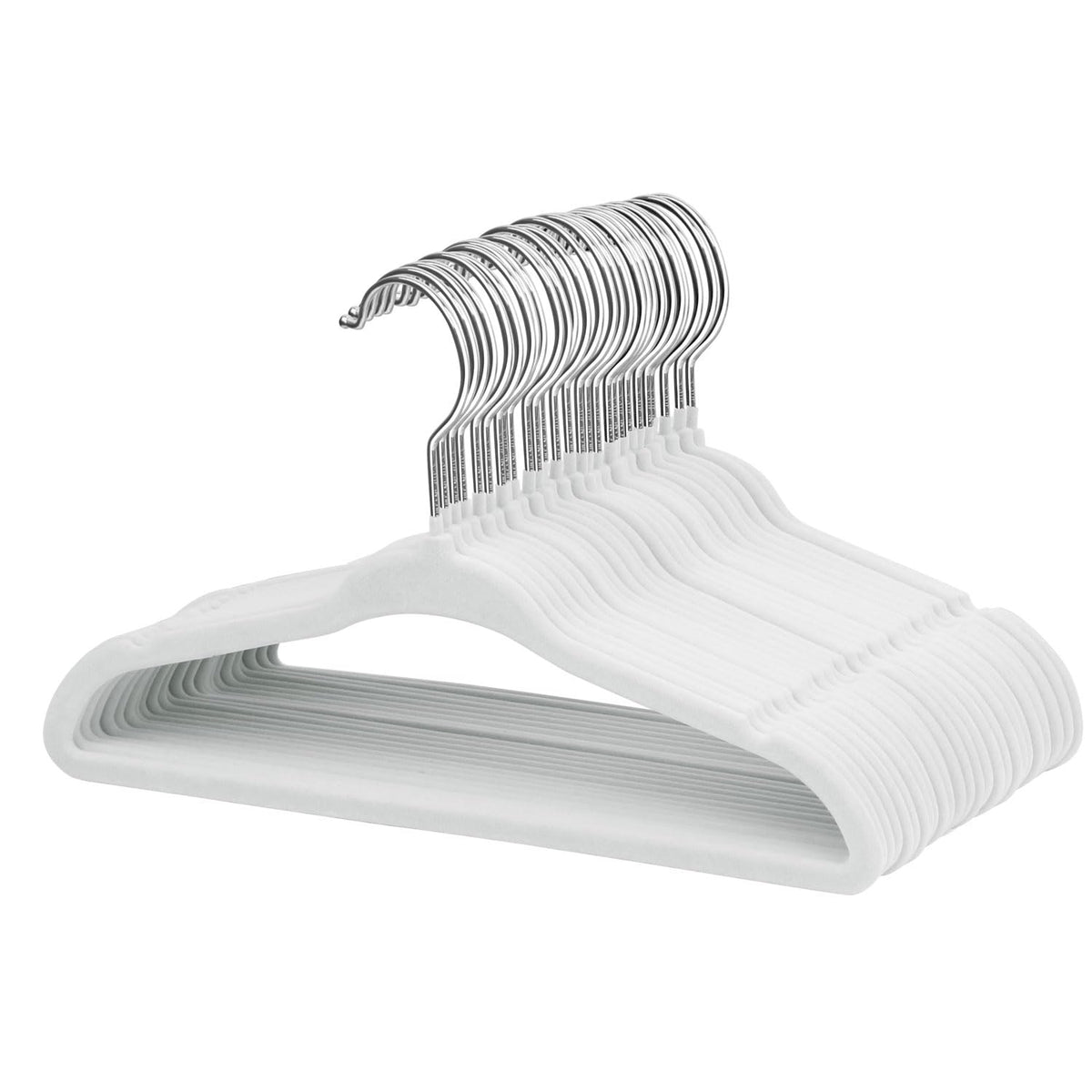 ManGotree 11" Baby Velvet Hangers Non-Slip Kids Hangers 30 Pack White