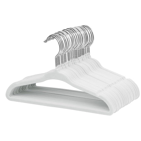 ManGotree 11" Baby Velvet Hangers Non-Slip Kids Hangers 30 Pack White