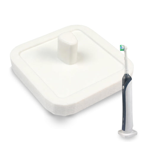 Electric Toothbrush Holder Stand Compatible with Oral-B – Single (Matte Ivory White, Single)
