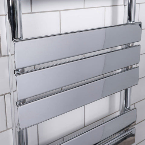 Warmehaus Flat Panel Heated Towel Rail Bathroom Radiator Chrome 1200x500mm