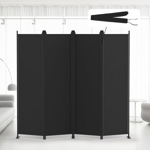 Kokorona Folding Room Divider 4 Panel, Portable Privacy Screen for Home Office, Partiton Wall Room Divider for Room Separation, Included-Cover Strips