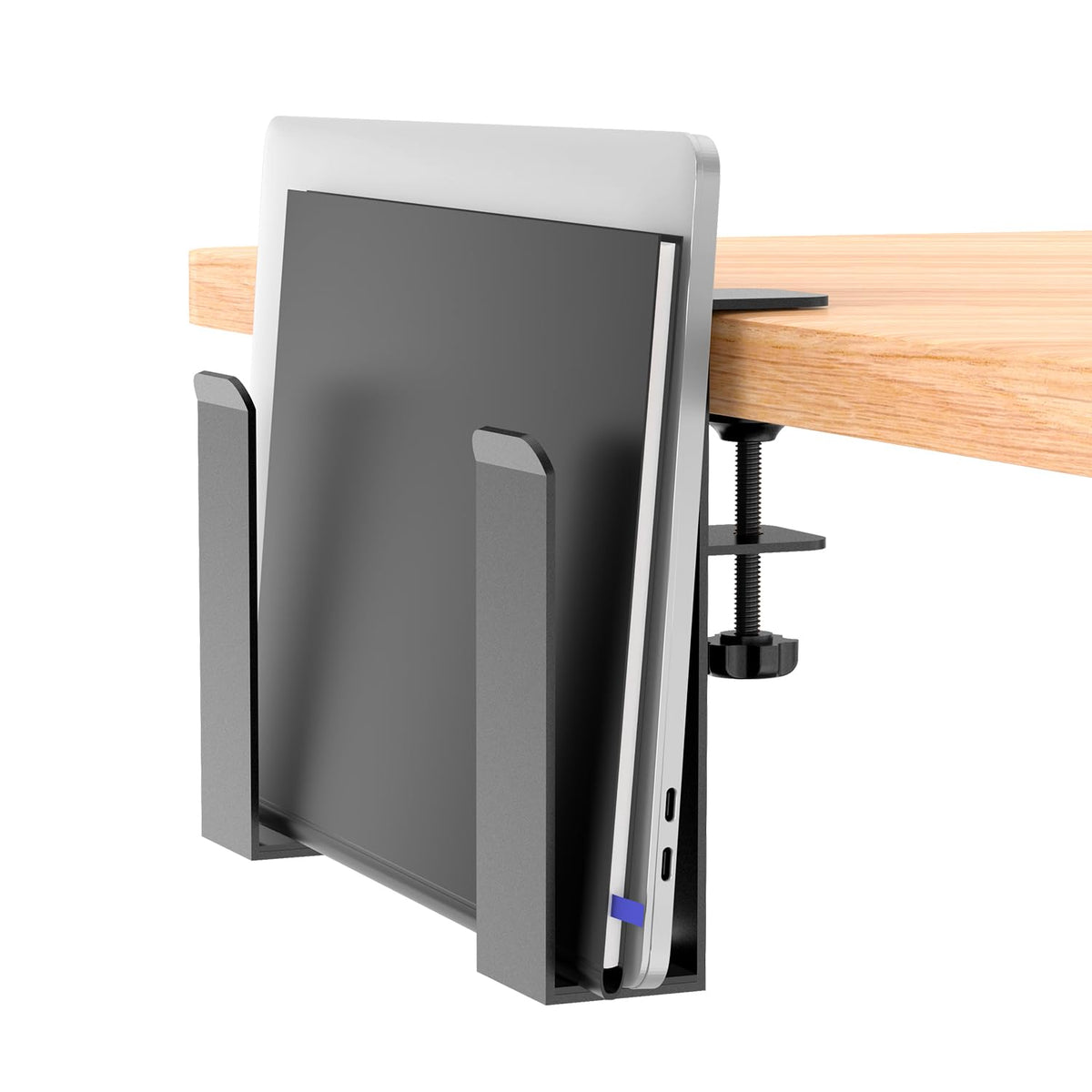 WYYHAA Adjustable Desk Side Laptop Mount, Metal Hanging Notebooks Desk Holder Punch-Free Clamp on for Macbook Pro