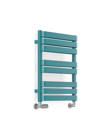 Terma Towel Rail (Cen./Heating), Steel, RAL 5018 (Matt) Teal, 655h x 500w [1569 BTUs t50]
