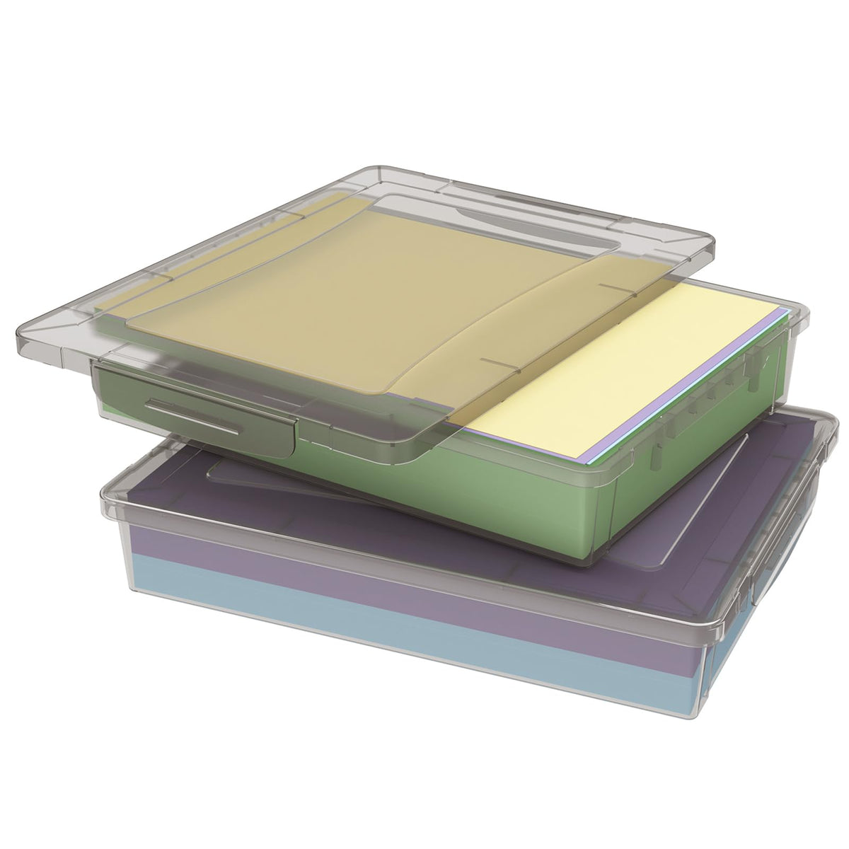 Lifewit Paper Storage Bins with Lid, Document Organizer, 2 Pcs, Grey