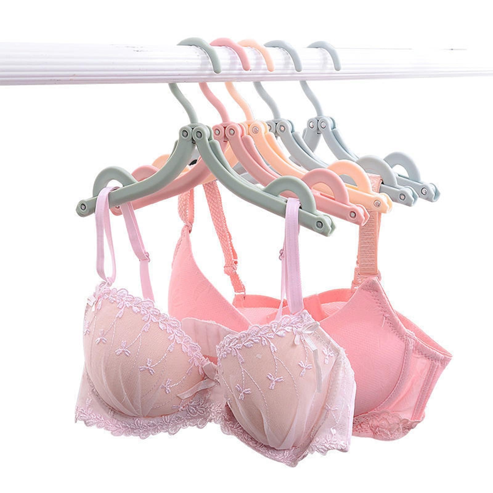 20pcs Folding Clothes Hangers, 4 Colors Travel Hangers Foldable
