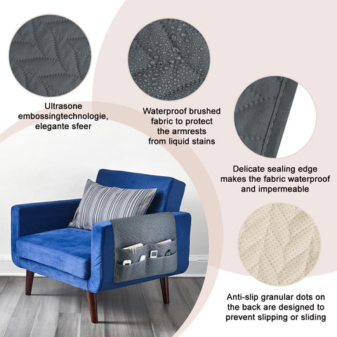 SITAKEGS Waterproof Sofa Armrest Organizer Couch Armchair Caddy Storage Bag