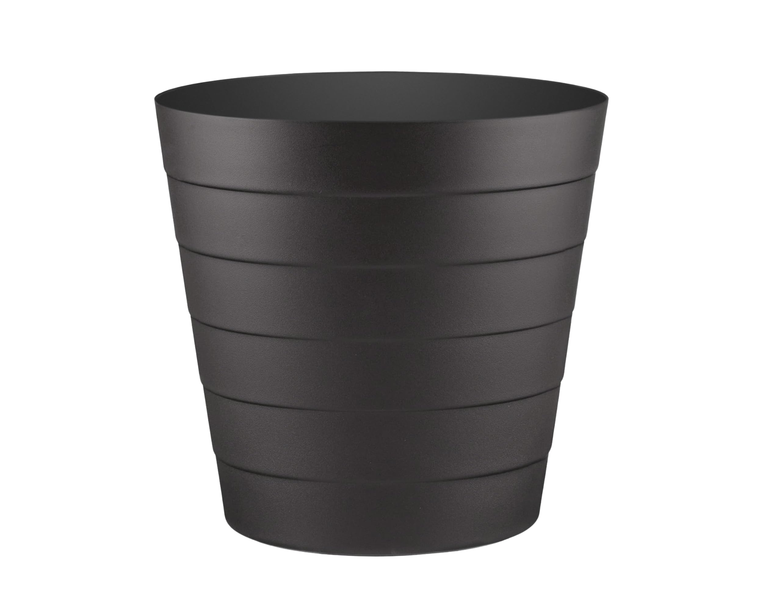 Zuvo Waste Paper Bin 8L, Wave Design Bin for Bedroom and Office, Black