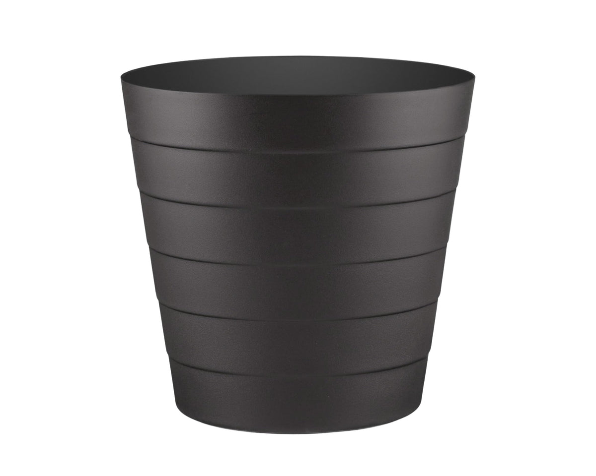 Zuvo Waste Paper Bin 8L, Wave Design Bin for Bedroom and Office, Black