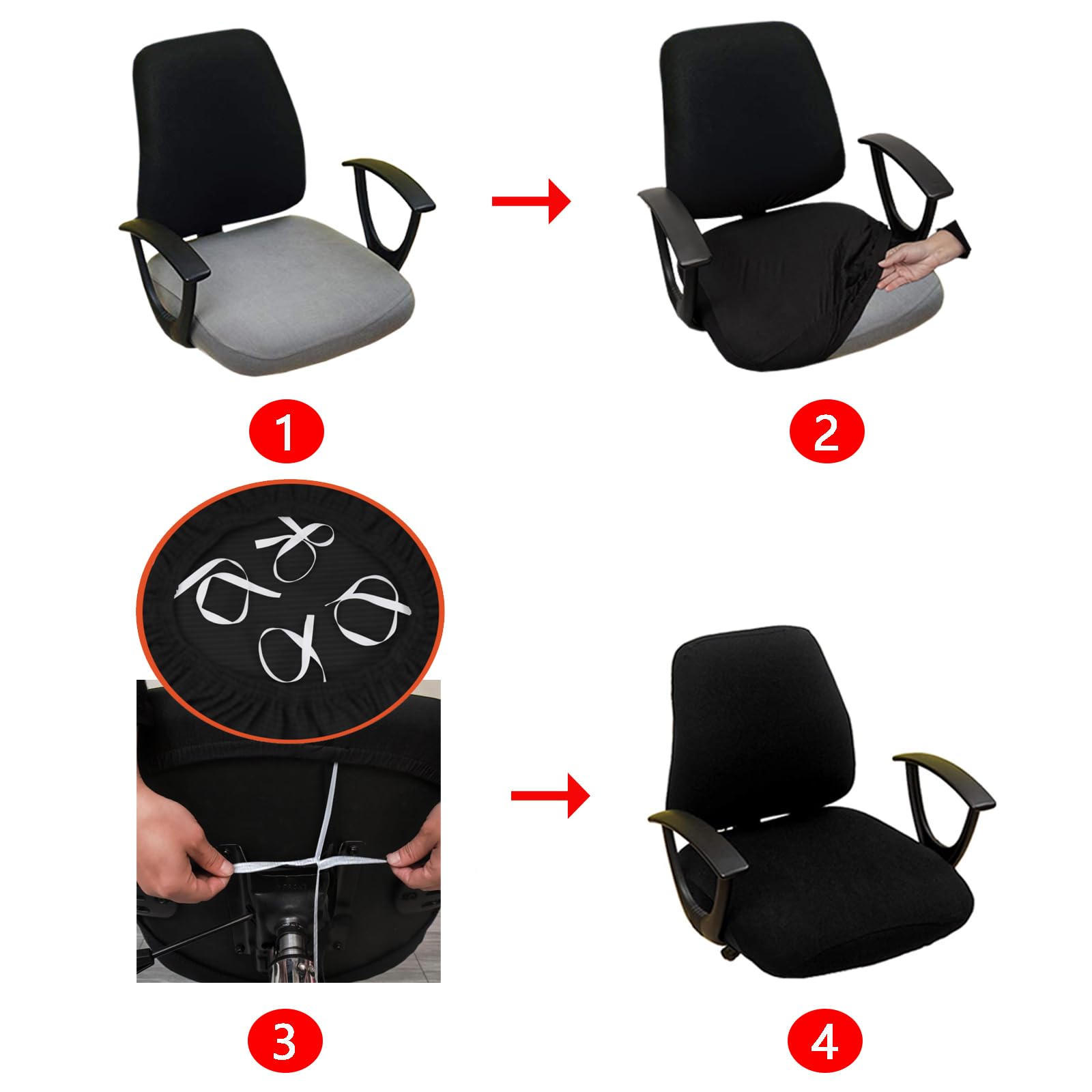 DHXYZZB Computer Office Chair Cover - Protective Stretchable Chair Covers Stretch Chair Slipcover
