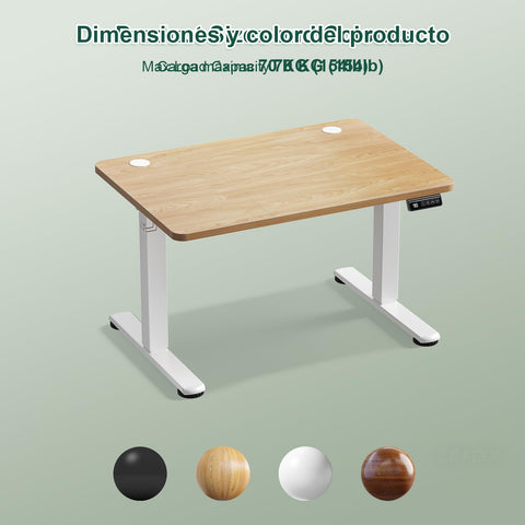 JUMMICO Electric Standing Desk 100 x 60 cm Home Office Height Adjustable Desk, Computer Lift Table with Smart Panel
