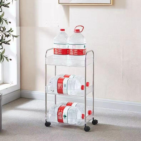 Multibao 2/3/4 Tier Storage Trolley on Wheels - Acrylic Shelf Cart for Bathroom, Spa, Salon Beauty (3 Tier 40 * 28.5 * 69.7cm)