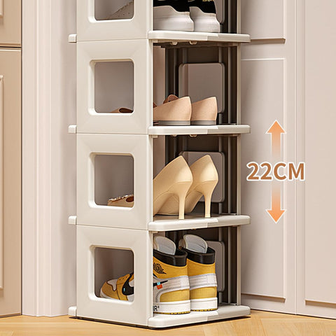 Gelory 5 Tier Narrow Shoe Rack Flexible Combination Vertical Tall Rack