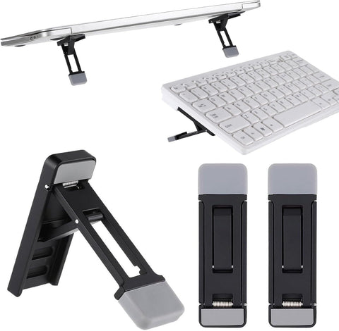 Zolventiq 2 Pcs Portable Keyboard Riser, Three Tilt Angle Adjustable Foldable Invisible Laptop Riser, Zinc Alloy Mini Laptop Stand