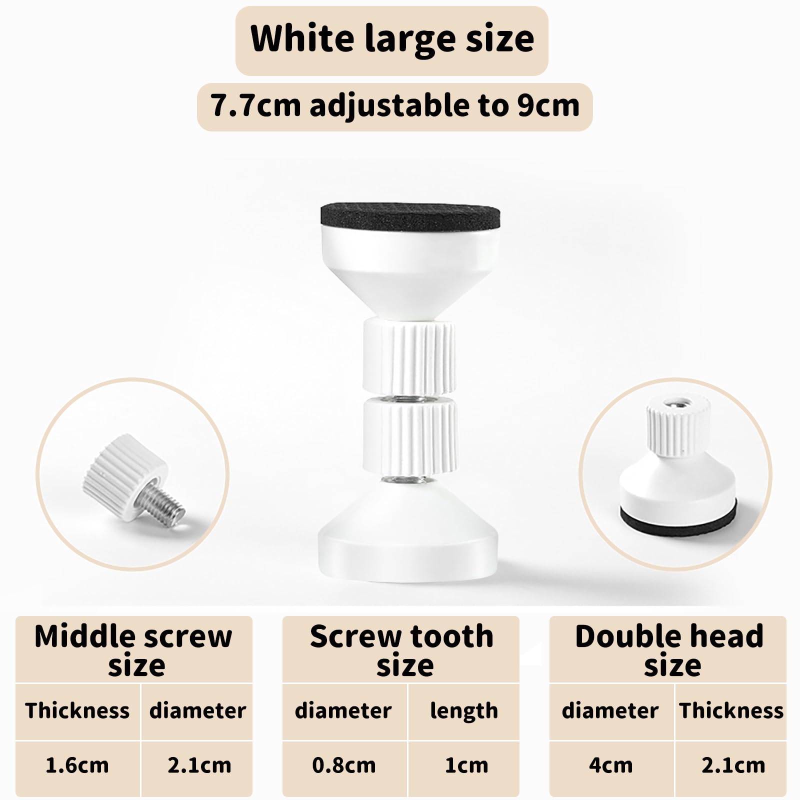 2 Pcs Adjustable Threaded Bed Frame Anti-Shake Tool,Headboard Stoppers,Bedside Antishake Telescopic Support Stabilizer Headboard Stopper Stabilizer